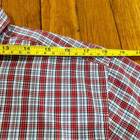 Vintage 90s Ralph Lauren Chaps Checkered Short Sleeve Shirt – Size Large - Picture 8 of 13